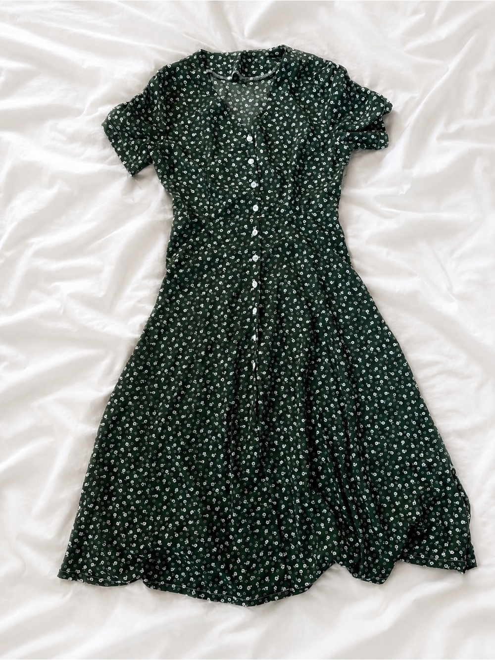 SHEIN Dark Green Floral Button-Up Maxi Dress